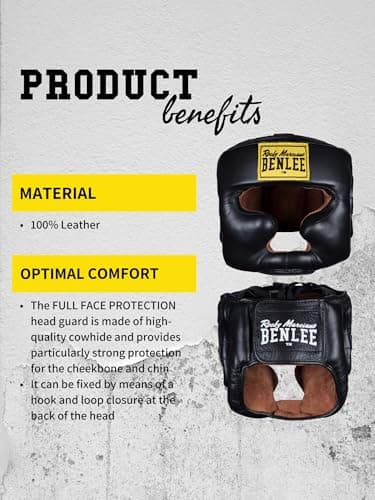 Benlee Kopfschutz Leather Full Face Protection pour cyclistes et workers en milieu outdooravec protection maximale, resp