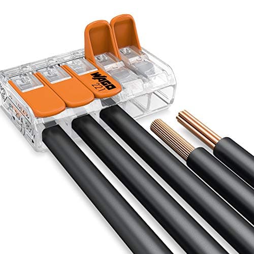 bornier Wago 221-415 5 voies transparent-orange pour professionnels usage industriel forte endurance et protection cont