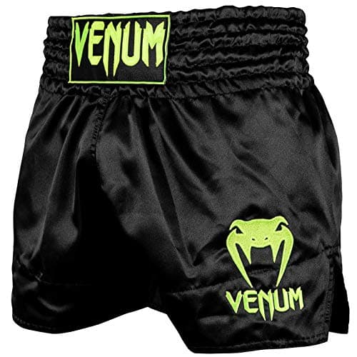 Short de MuayThai Venum Classique Homme - Shorts Venum Classique pour Sportifs - Shorts de MuaiThai Top Sélect — Noir/Neo Jaune