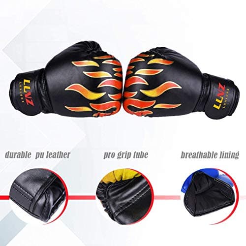 Luniquz Gant de Boxe pour Enfant 3-16 Ans, Cuir Synthétique, Gant d'Entraînement MMA et Muay Thai 8OZ, Spécialisé dans l