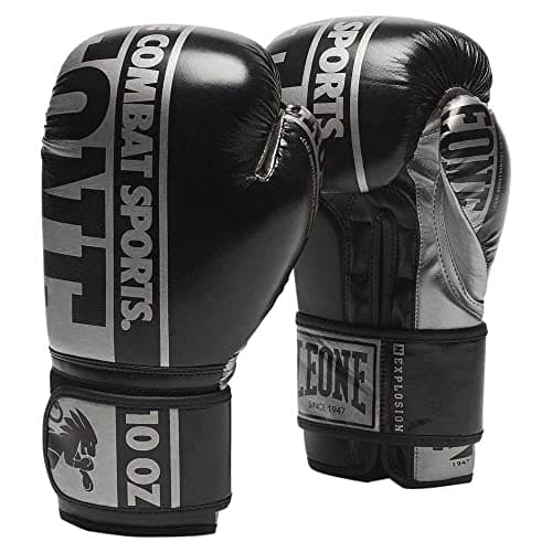 Leone 1947 Gants DE Boxe pour Professionals aux États-Unis - Ultra Comfort - Durabilité Incrédible - Grandes Tailles Ava — Argent