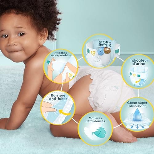 Chaussures Pampers Premium Protection Taille 5, 152 Couches, Idéal pour Enfants 11-16kg, Doux sur la Peau et Protection
