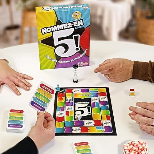 **Nombez-En-5 - Jeu de Réflexion pour Famille et Amis - 2 à 6 Joueurs - Développe la Créativité et le Travail d'Équipe -