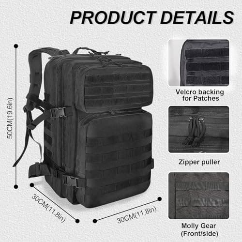 HEMSO Grand Sac à Dos Militaire 45L,Số 1 en Vendu sur Voyage et Outdoor,Sac Polyvalent pour Tous Les Activités Outdoor