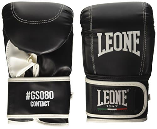 Leone 1947 Gants de boxe sur sac pour hommes en cuir mousseux amortissant et respirant, 8 oz, Blanc