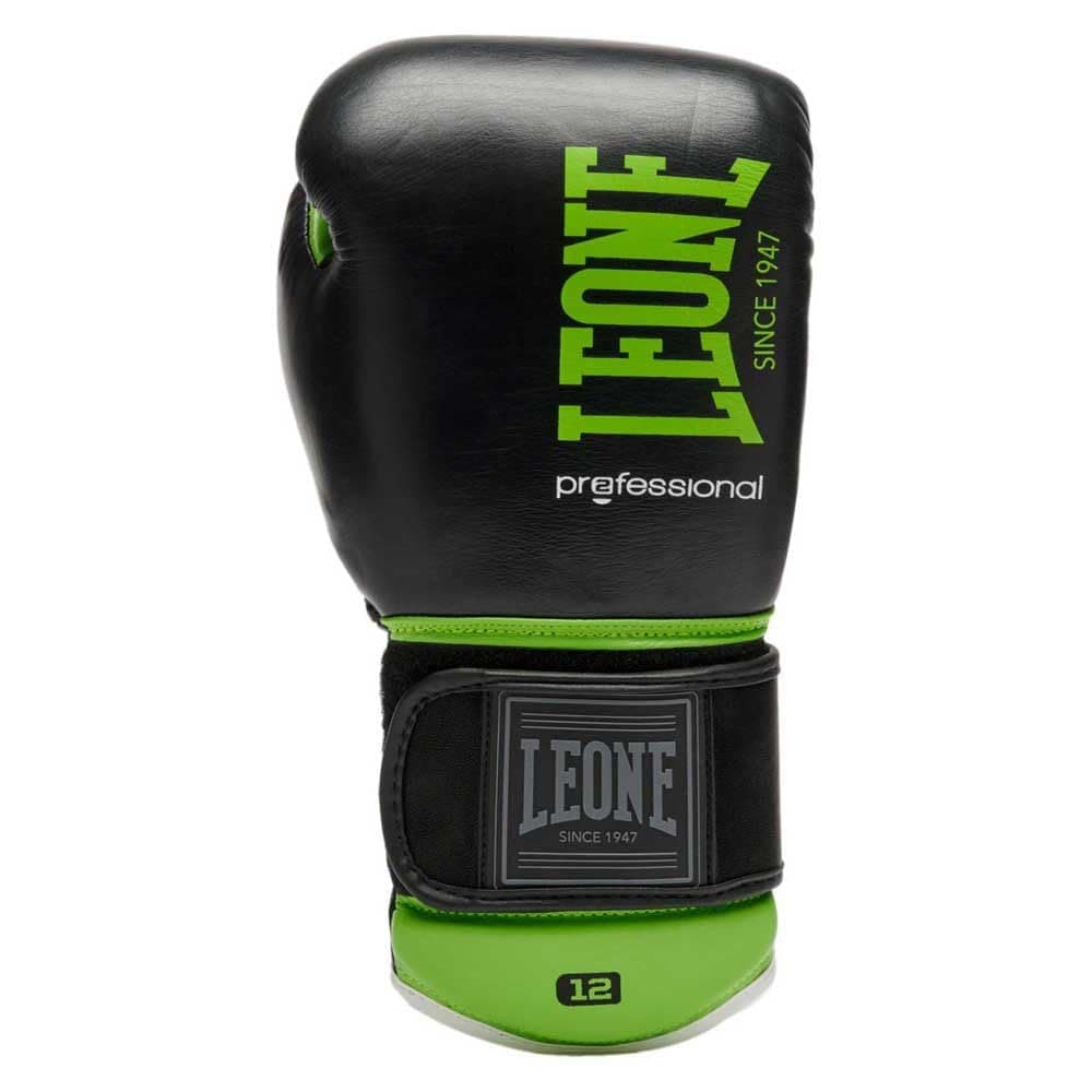 LEONE 1947 Gants de Boxe Professionnels 12OZ Noirs pour Athlètes Évoluant dans des Salles de Sport