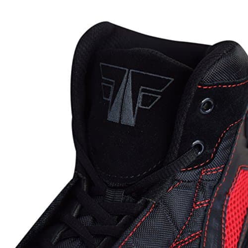 FOX-FIGHT B7 Bottes de boxe pour combat, athlétisme et fitness - Noir/Rouge
