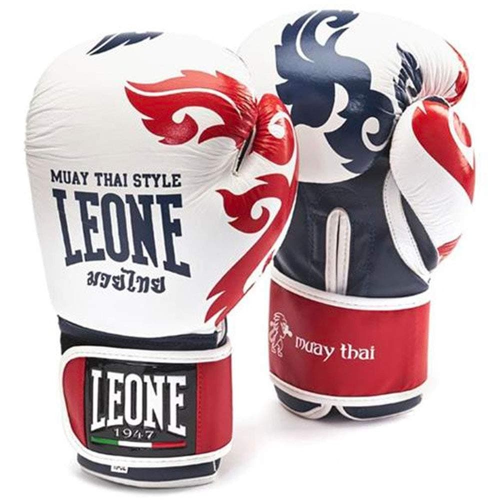 LEONE 1947 GN031 Muai Thai Gants Boxe Blanc 16 oz - Pratiques pour la Gym et le Boxe - Idéal pour les Combattants