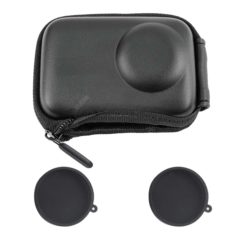 ULBTER Sac Étui de Transport pour DJI Osmo Action 5 Pro/Action 4 / Action 3 Noir + Bouchon d'objectif en Caoutchouc Mini