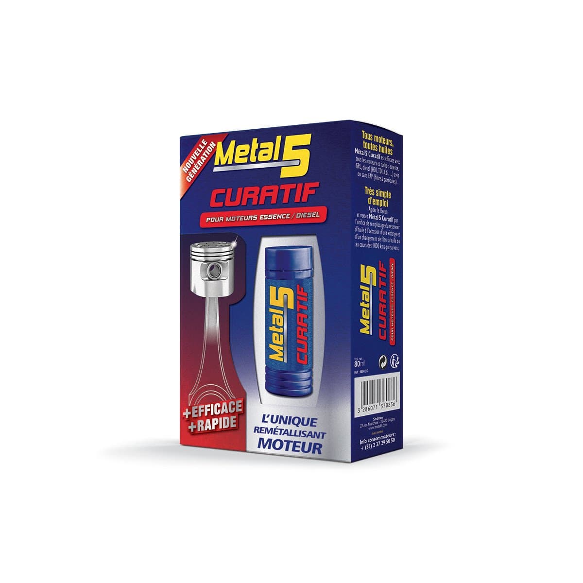 METAL 5 – Remétallisant Curatif pour Moteur | Prolonge la Durée de Vie et Rétablit les Performances | 80 ml