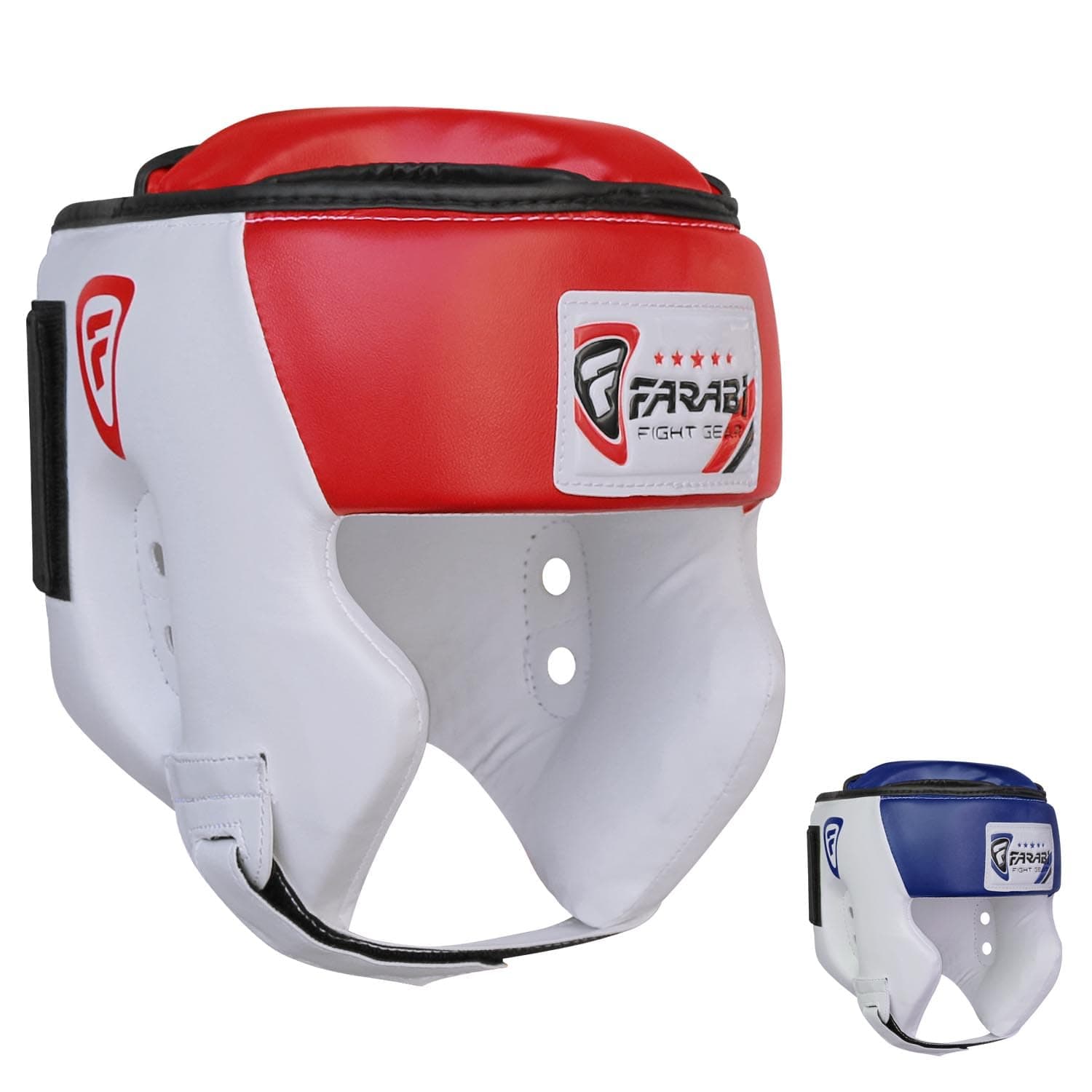 Farabi Sports Casque de Boxe avec Sangle réglable - Protection de tête pour Muay Thai, Sparring, Arts Martiaux - Casque