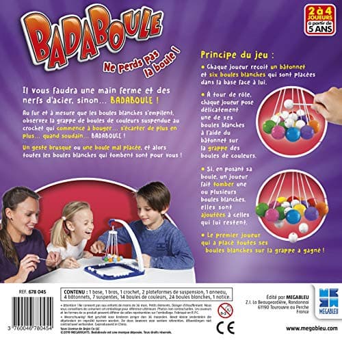 Megableu - BADABOULE - Jeu de Société amusant pour enfants dès 5 ans - Meilleur Jeu d'adresse et d'ambiance - Ne Perdez