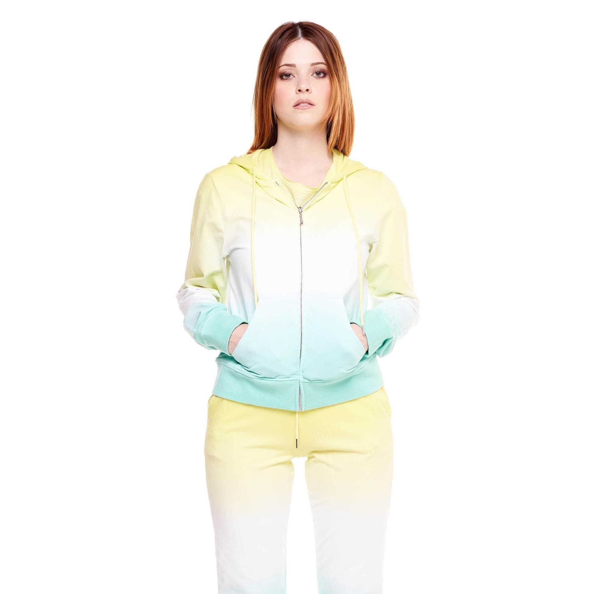 T-shirt en coton pour femme Leone 1947 Full Zip Silence Work, Vert Citron (173), Taille M
