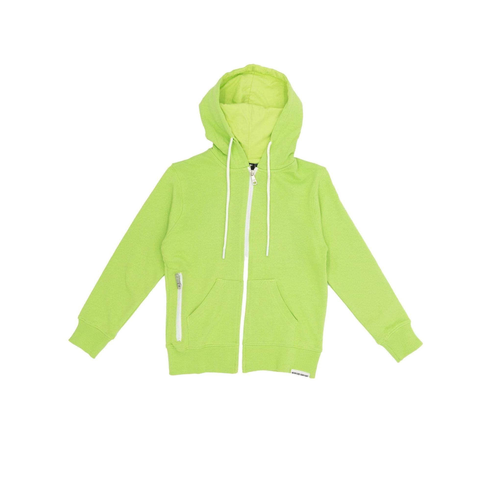 LEONE 1947 Sweat à capuche avec fermeture éclair Fight Fluo - Vert néon (142N), Taille L
