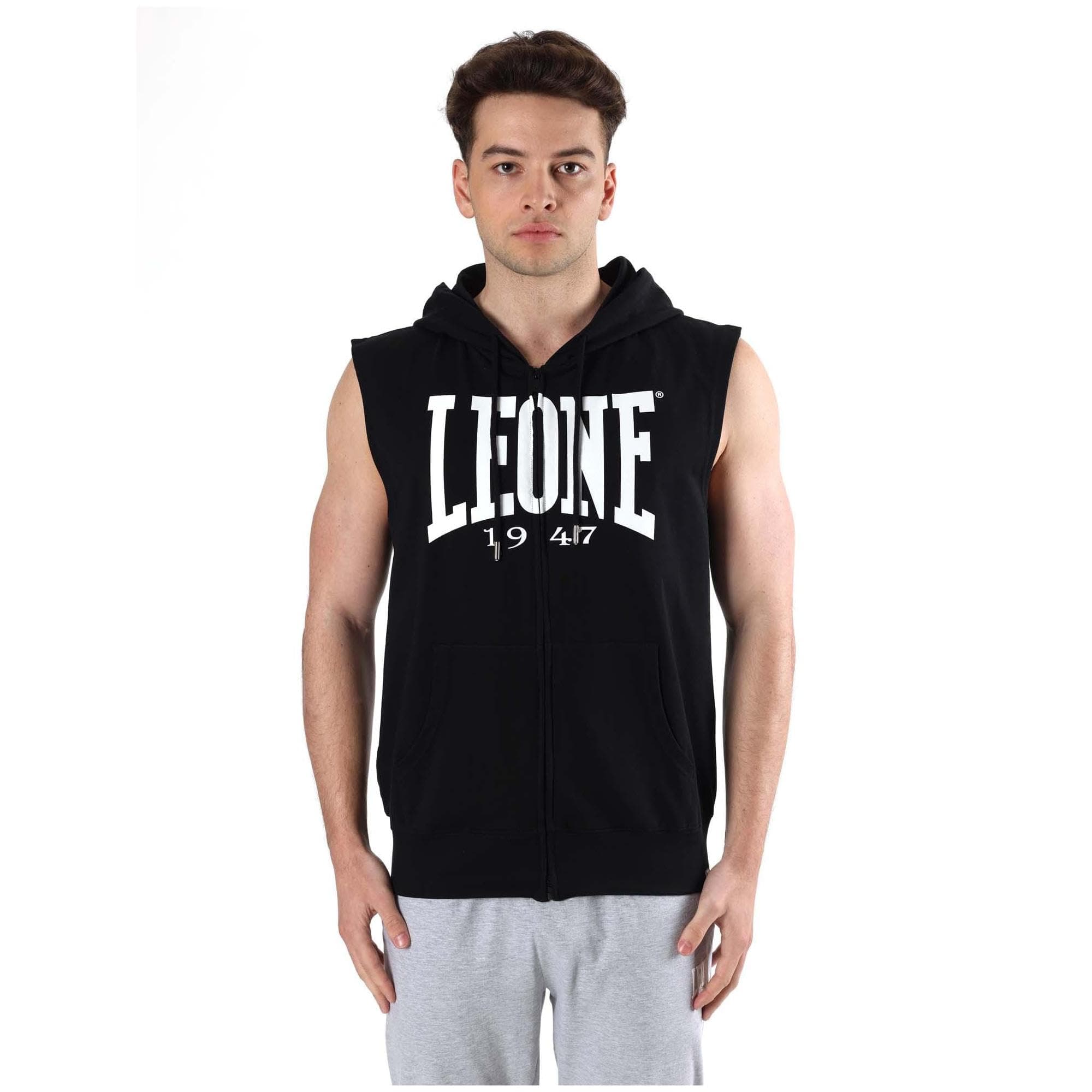 LEONE 1947 Sweat À Capuche Fermeture Éclair Homme Sans Manches - Fonctionnelle et Stylish - M320T8F10