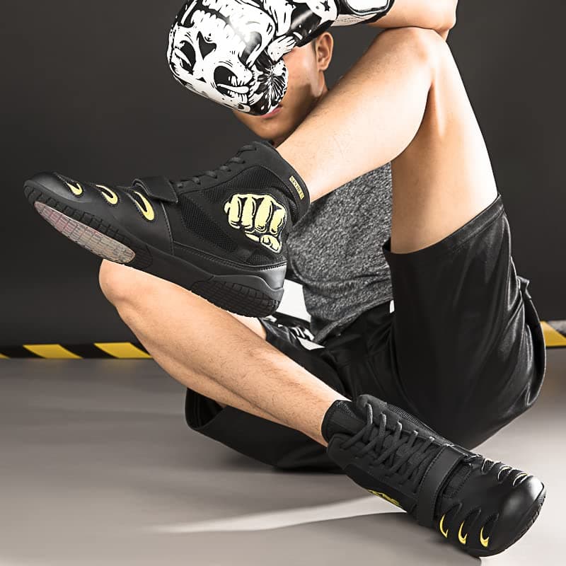 Youngtie Chaussures de Boxe d'entraînement Professionnel pour Hommes et Femmes - Lutte, Résistance, Durable