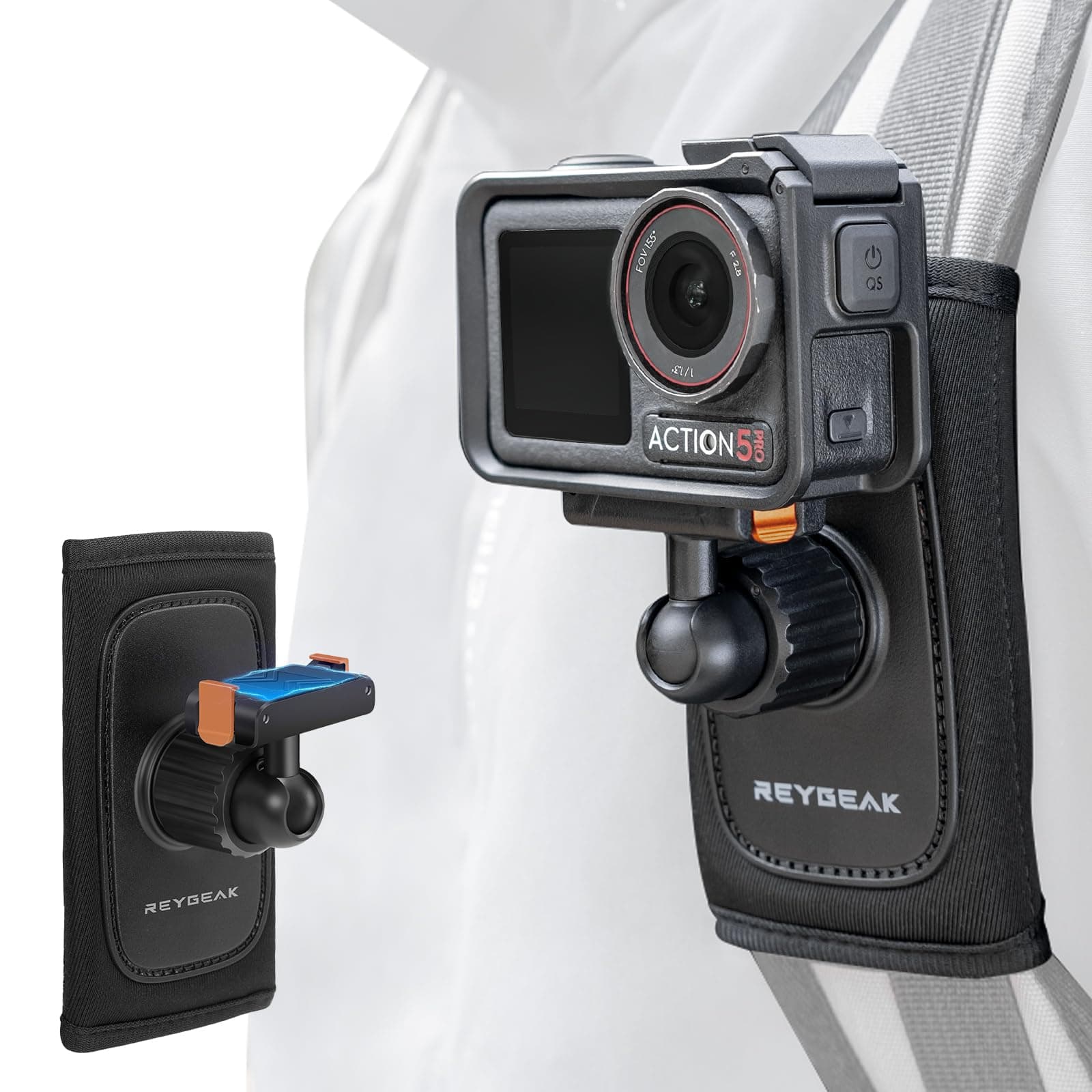 REYGEAK Sangle d'épaule pour DJI Osmo Action 5 Pro/Action 4/Action 3, ajustable, épaillage confortable, sécurité accrue,