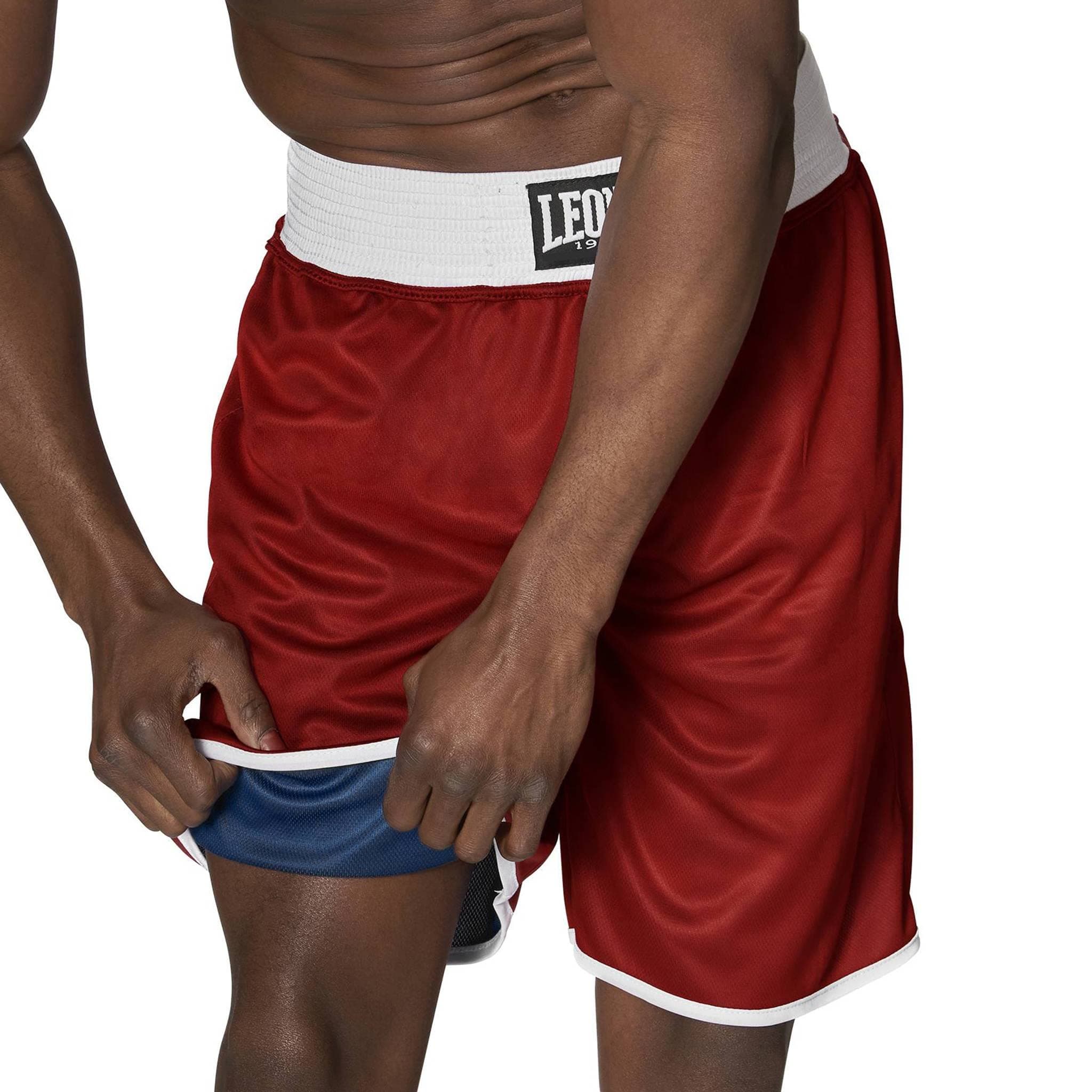 LEONE 1947 Short de Boxe Mixte - Pantalon de Combat Respirant pour Entraînement Sparring (Coton Élasthanne 300g/m²)