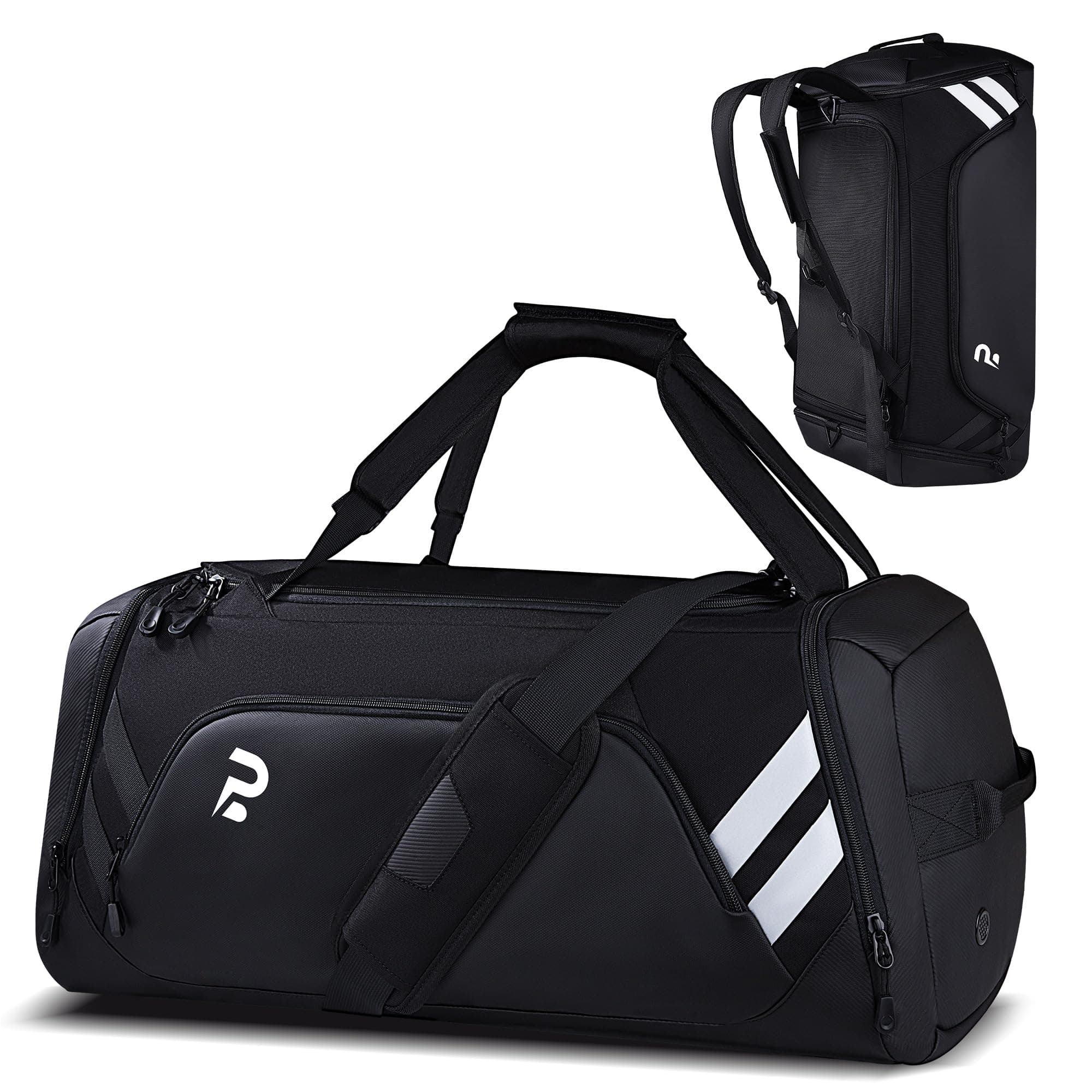 Sac de Voyage Waterproof 58L, Duffel Bag Week-End Homme Femme pour Gym Campings, Sac Sport avec Compartiments Zippés et