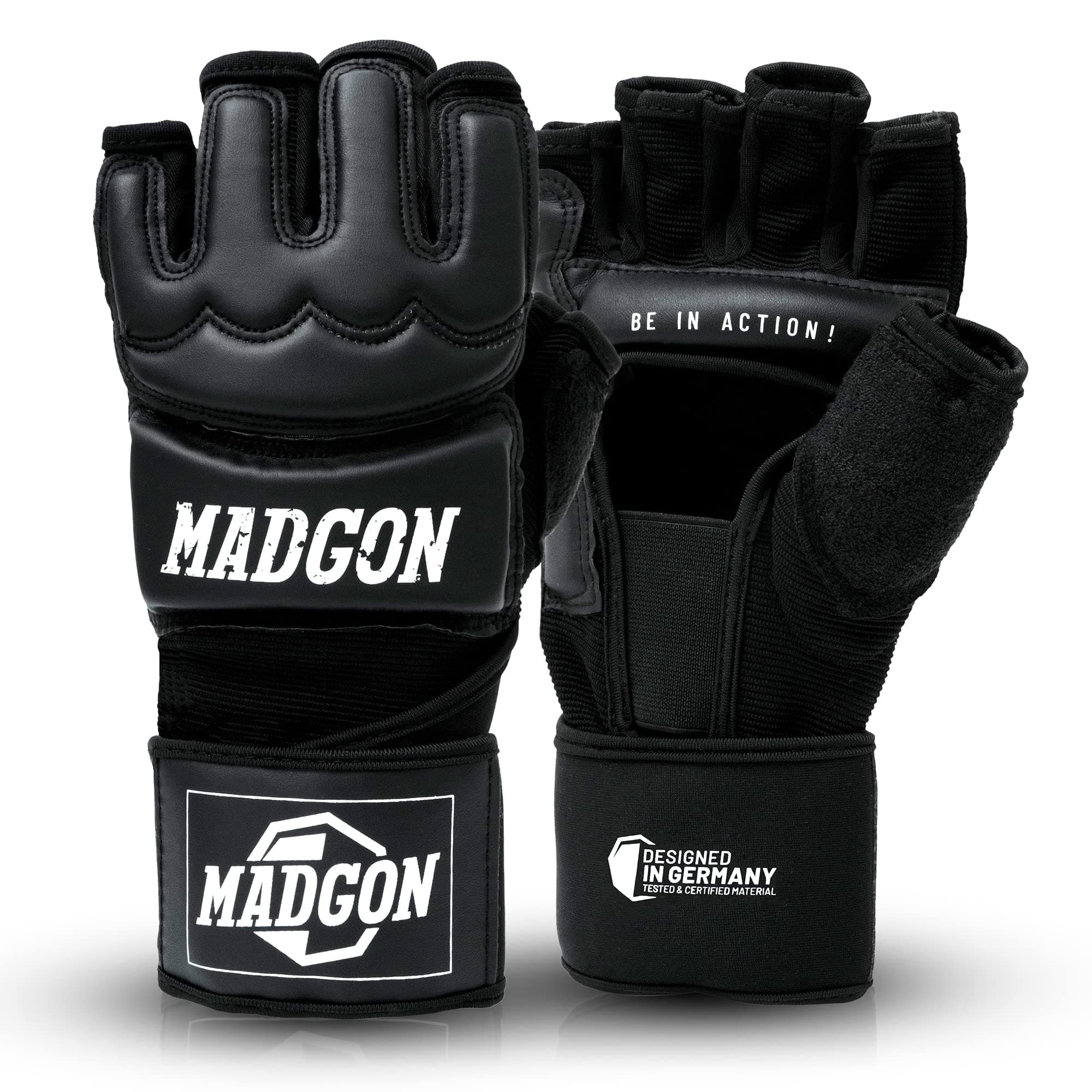 MADGON Gants MMA Pro - Pour Entraînement et Combat Libre (Beginners & Experts) – Doublure Respirante et Renforts Résista