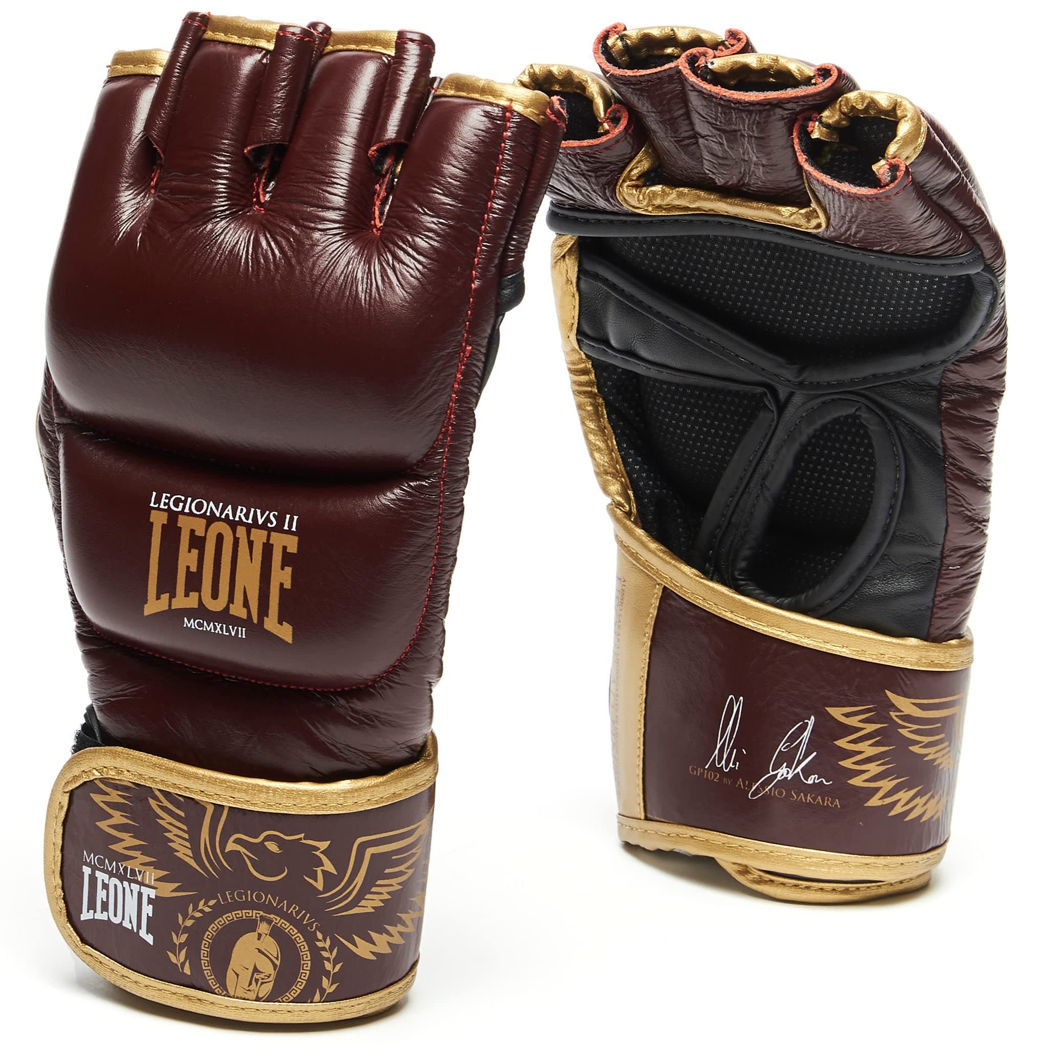 LEONE 1947 - Gants MMA Legionarivs II Adulte Unisexe Bordeaux L Grand Protection GP102