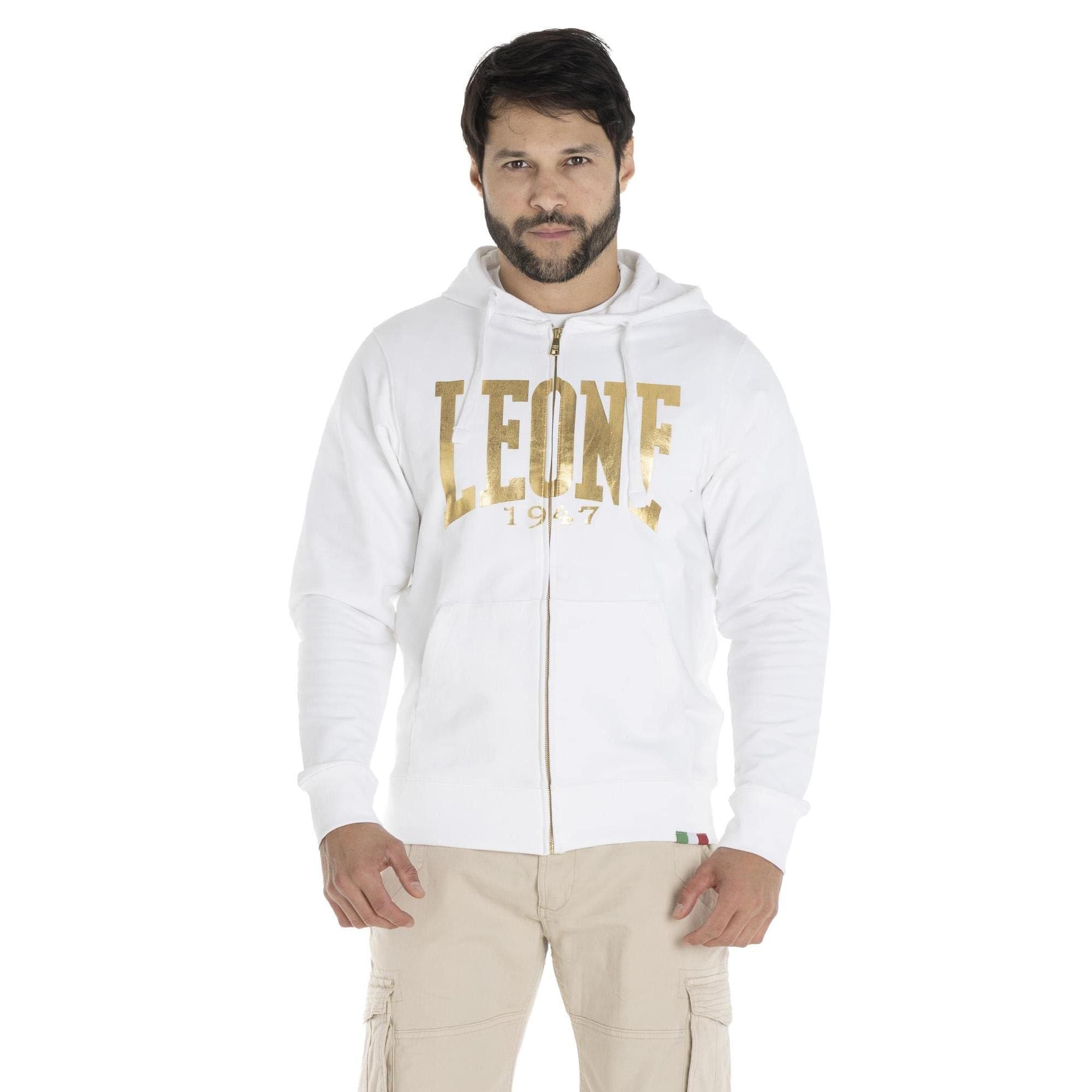 LEONE 1947 Sweat-shirt pour homme à capuche Full Zip GoldComfortable Full-Zip Hoodie for Men - LEONE 1947