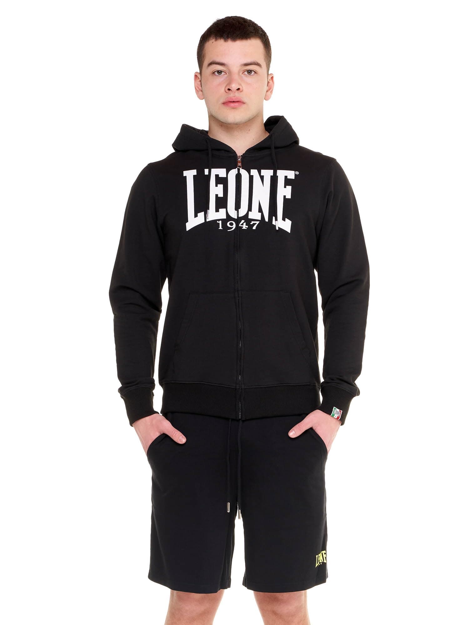 LEONE 1947 Sweatshirt Homme À Capuche avec Logo Grande Taille - Tissu Élégant & Confortable pour Hommes (Taille M/L/XL)