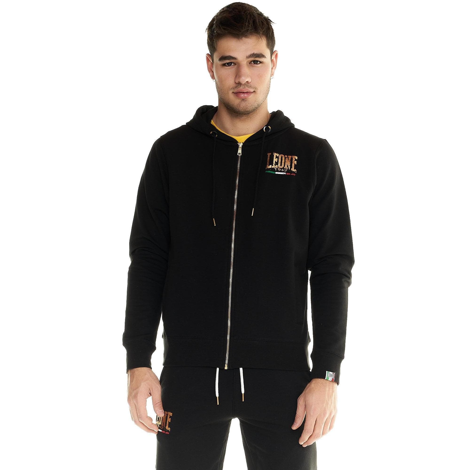 LEONE 1947 Sweat-shirt Homme Full Zip Winter Gold Chauffeujeans Élégant et Pratique Vêtement Hiver