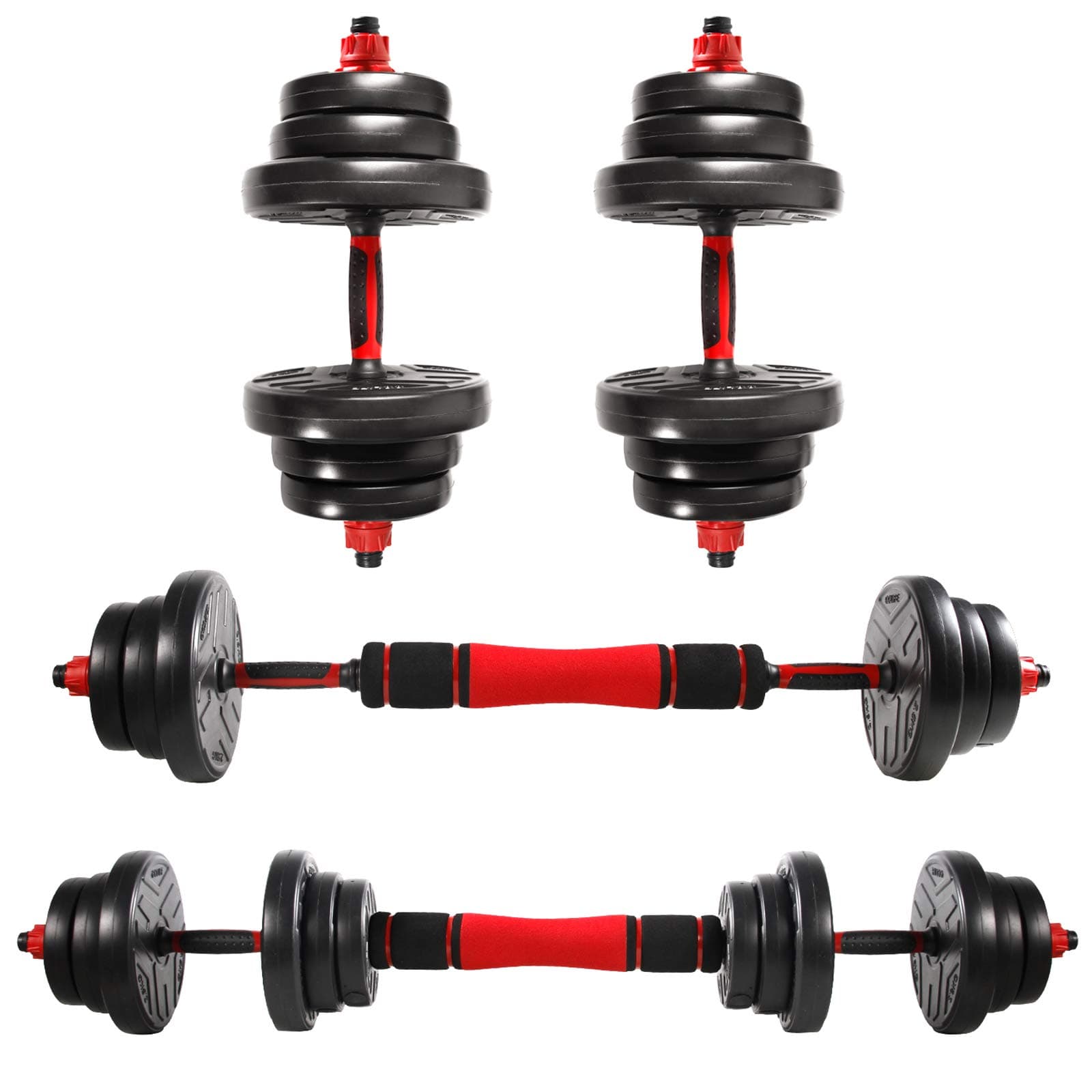 CCLIFE Haltère Réglable 20/25/30/40KG, Haltères pour Fitness à Domicile et Musculation - Entraînement Musculaire Homme/F