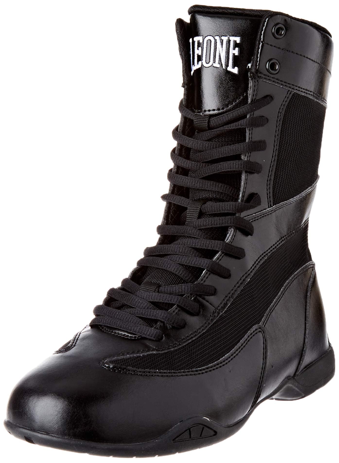 Bottes de boxe LEONE 1947 Mixte Légende Noir 41 EU Sergent Militaire ÉlevéesCombat Performances Envol Élégance