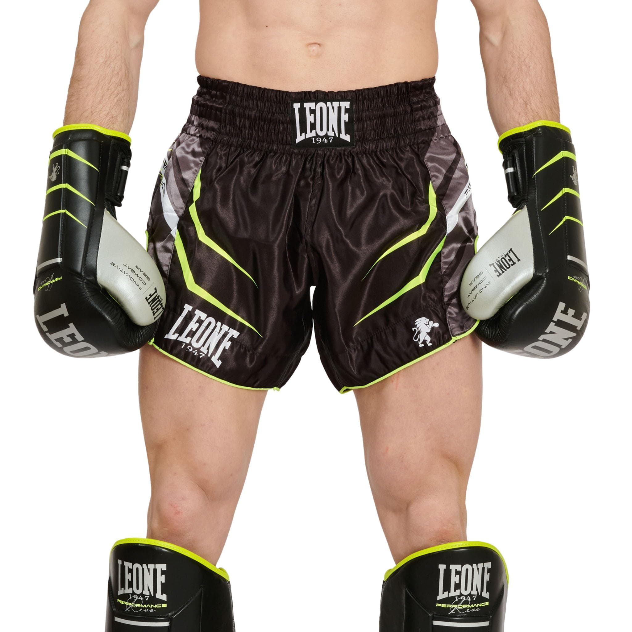 LEONE 1947 Panta Revo Fluo Noir Courtes Chaussures de Boxe Homme