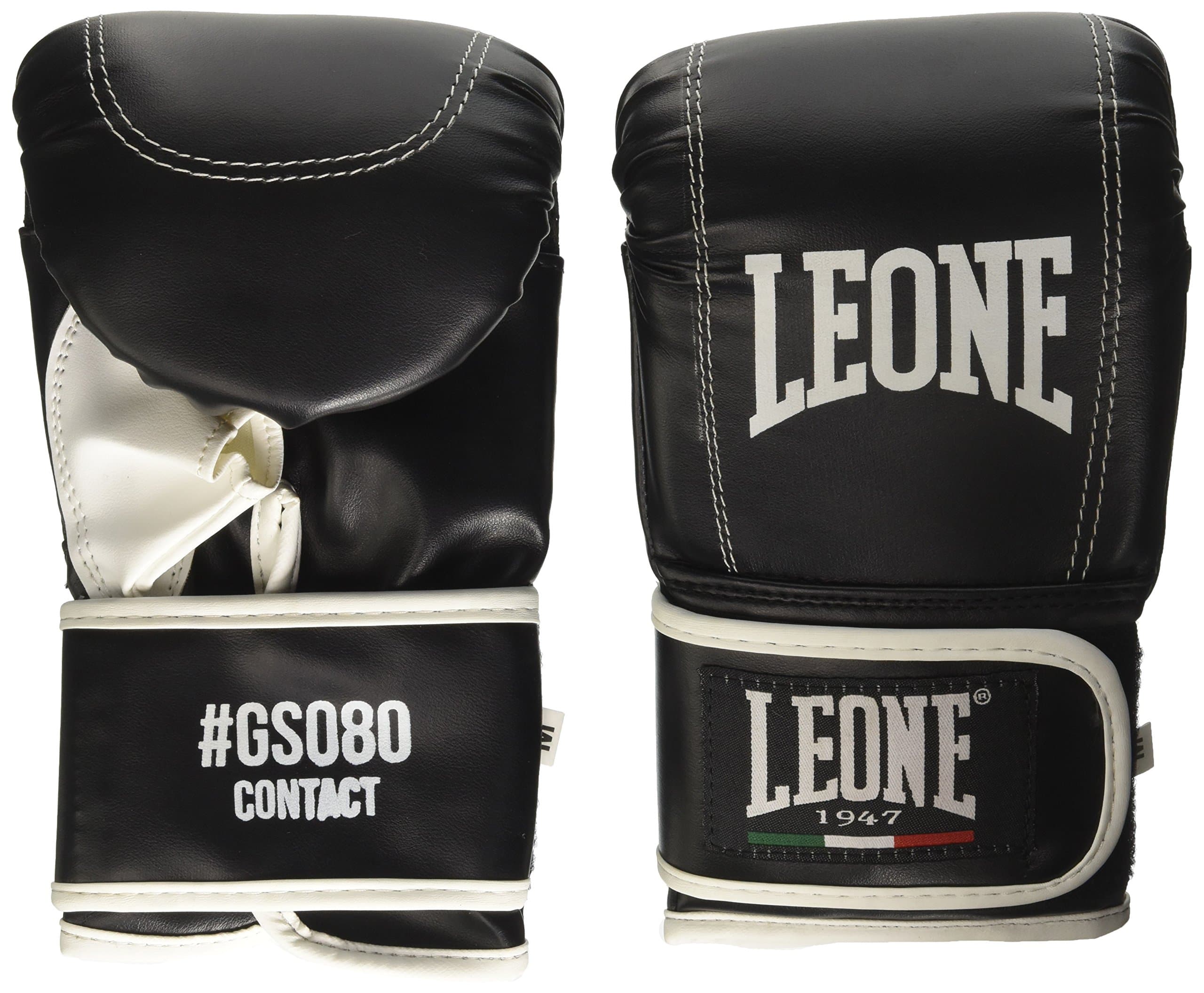 Leone 1947 Gants de boxe sur sac pour hommes en cuir mousseux amortissant et respirant, 8 oz, Blanc